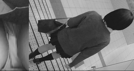 電車内で制服●女の周囲を気にしない大開脚パンチラ盗撮動画　サンプル画像3