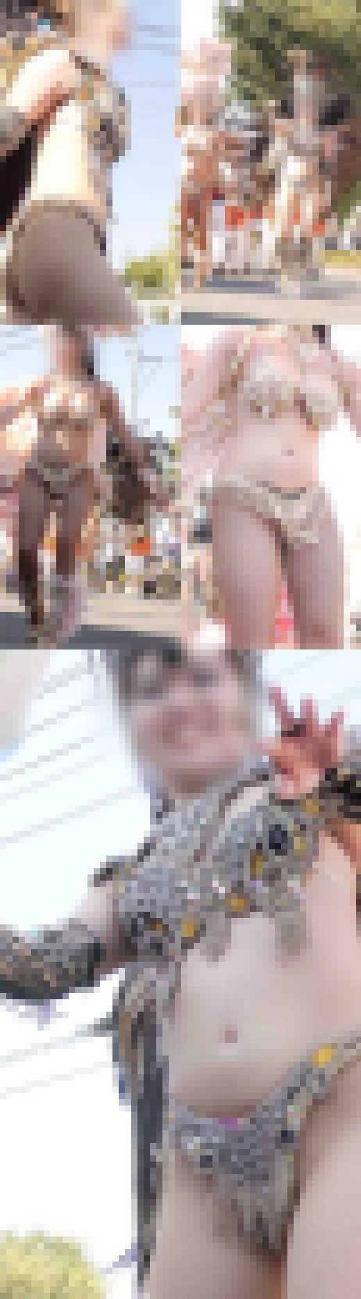 【フェチ動画】超レア至近距離撮影！陽光に照らされる色白むっちりグラマラスな女子大生サンバお姉さんを激撮！　サンプル画像3