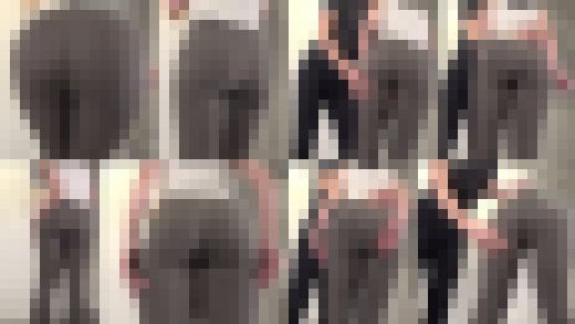 巨乳セクハラ試着室(4)パン線スケスケなピタパンの鼠径部クイコミ、むっちりデカ尻弄り サンプル画像1