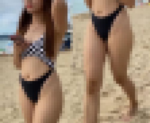 高画質 海水浴場のとんでもないハイレグ１７！素晴らしい美尻　サンプル画像1