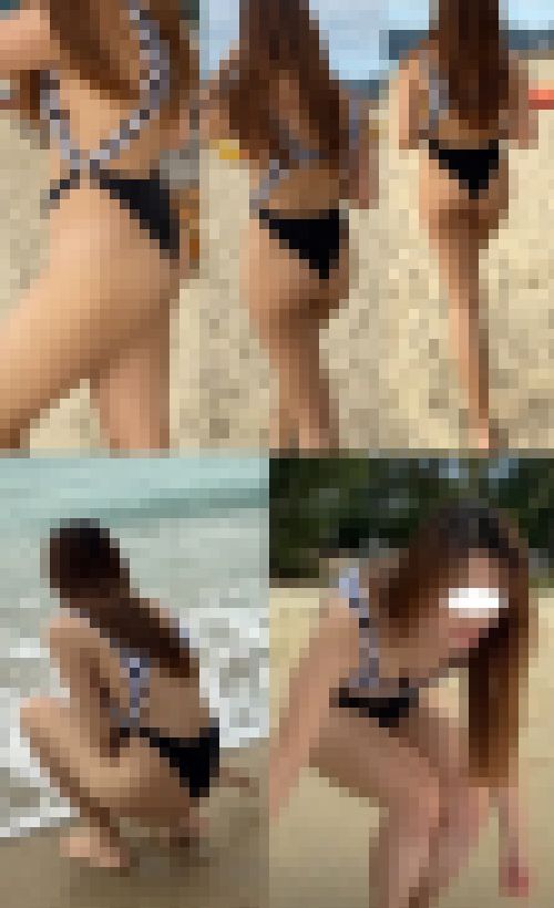 高画質 海水浴場のとんでもないハイレグ１７！素晴らしい美尻　サンプル画像2