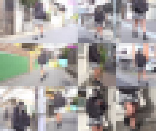 エロ脚ミニスカ娘さん、デカ尻にTバックがクイ込んでますよ！（1）上り階段パンチラ覗き　サンプル画像1