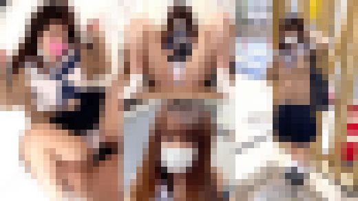 15時間着用【個人撮影】桃色×青のグラデーション柄パンツちゃんとの割り切り映像_初めての割り切りで勝負下着着用してくれました。　サンプル画像1