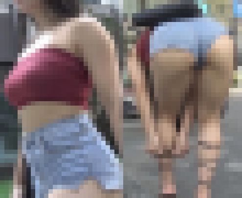 高画質 最強のデカ尻と巨乳 前かがみ! サンプル画像3