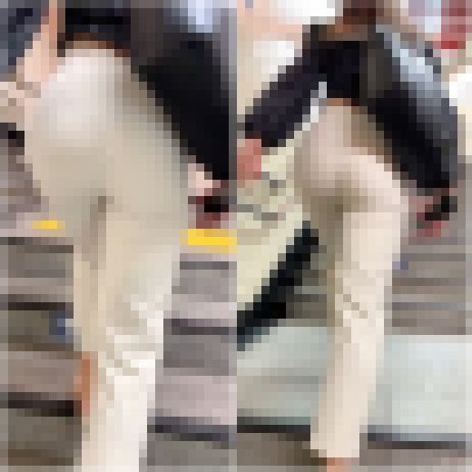 【ムッチリ美脚！】「Tラインとプリ尻を透けさせ出勤する美人OL(1名)」　サンプル画像1