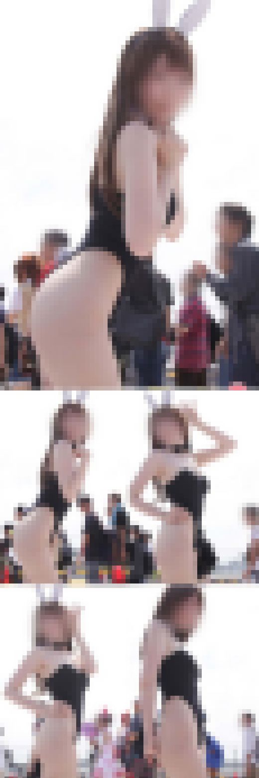 【写真】スーパー美脚＆美尻の色白ふんわりキュートなレイヤーのハイレグバニー（屋上編）　神盛り670枚！　サンプル画像1