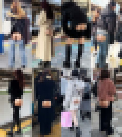 露出記録0003「寒いのに穿いてない駅ホームのお姉さん」(58名)　サンプル画像3