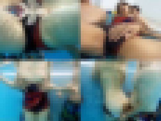 気の強そうな巨乳・デカ尻の競泳水着女を水中で囲って輪カン…水中で水着を剥ぎ取り・強＠制フェラ・チンポぶち込み無断中出し【個撮】　サンプル画像1