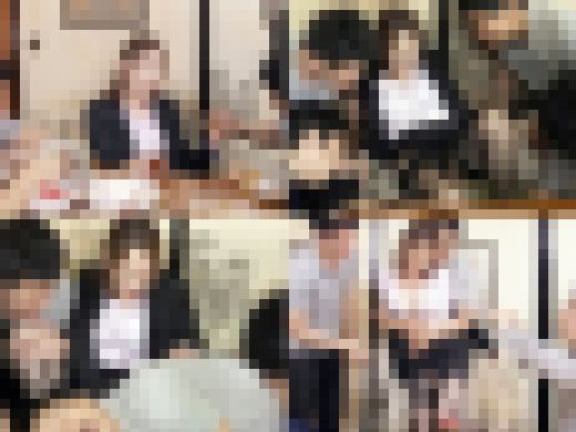 【PTA打ち上げ乱パ③】ハーフ系美人デカパイ人妻。4P乱.交でパイズリで巨乳を堪能。パイパンマンコに避妊なしで2連続も種付け　サンプル画像1