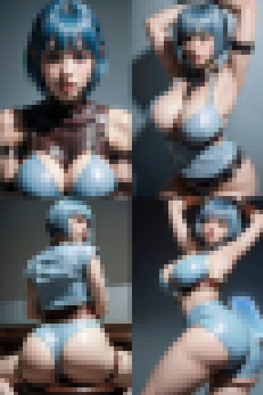 ボンデージ写真館 青髪ショートボブ編 サンプル画像1