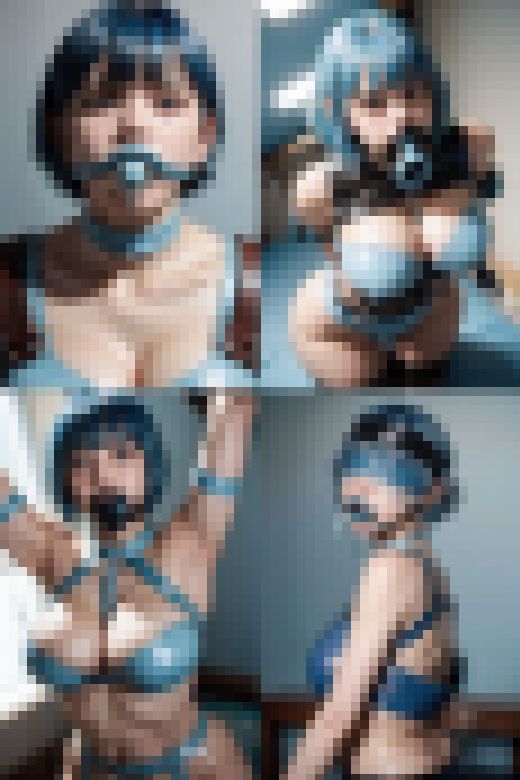 ボンデージ写真館 青髪ショートボブ編 サンプル画像2