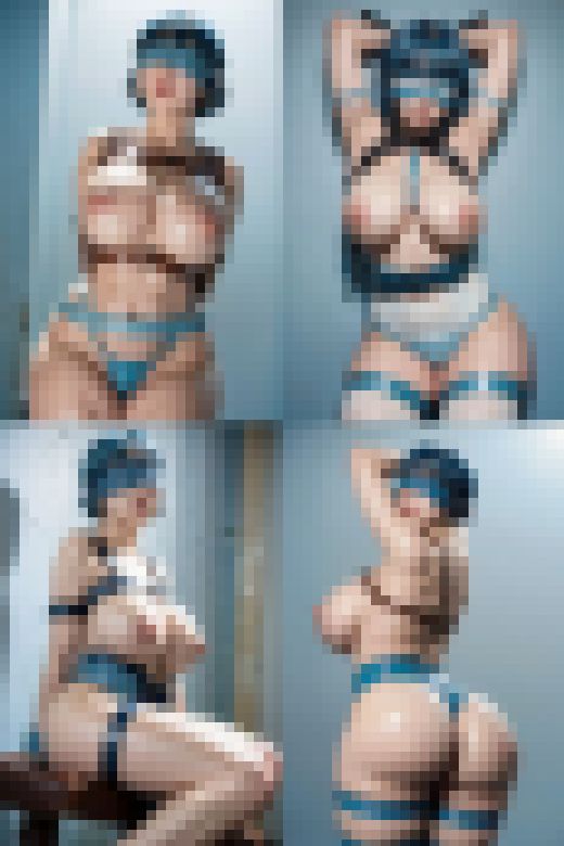 ボンデージ写真館 青髪ショートボブ編 サンプル画像3