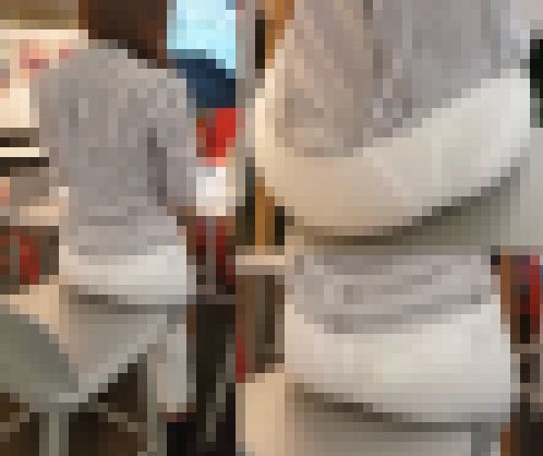 【音あり高画質】透け尻に透けパン美人 カフェの座り透け尻 サンプル画像2