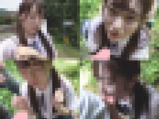 １５０㎝細身控えめおっぱいの制ふくジョシ…怯えた顔しながら下手くそな舌づかいでデカチン奉仕・狭いマ●コへチ●ポねじ込み中出し【個　サンプル画像1