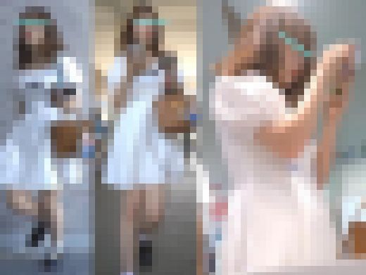 清楚系お姉さんの純白パンティを逆さ撮り!! サンプル画像2