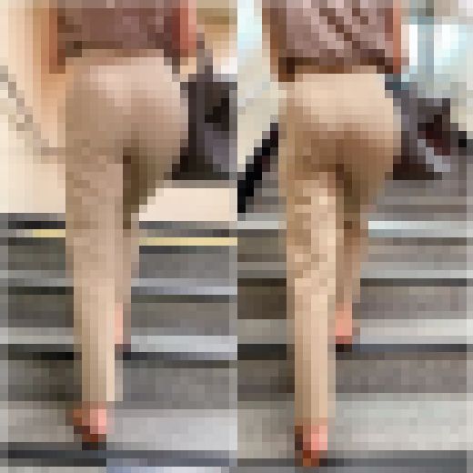 《縁レースのPライン丸見え!ハイウエストパンツ姿のOL》 サンプル画像1